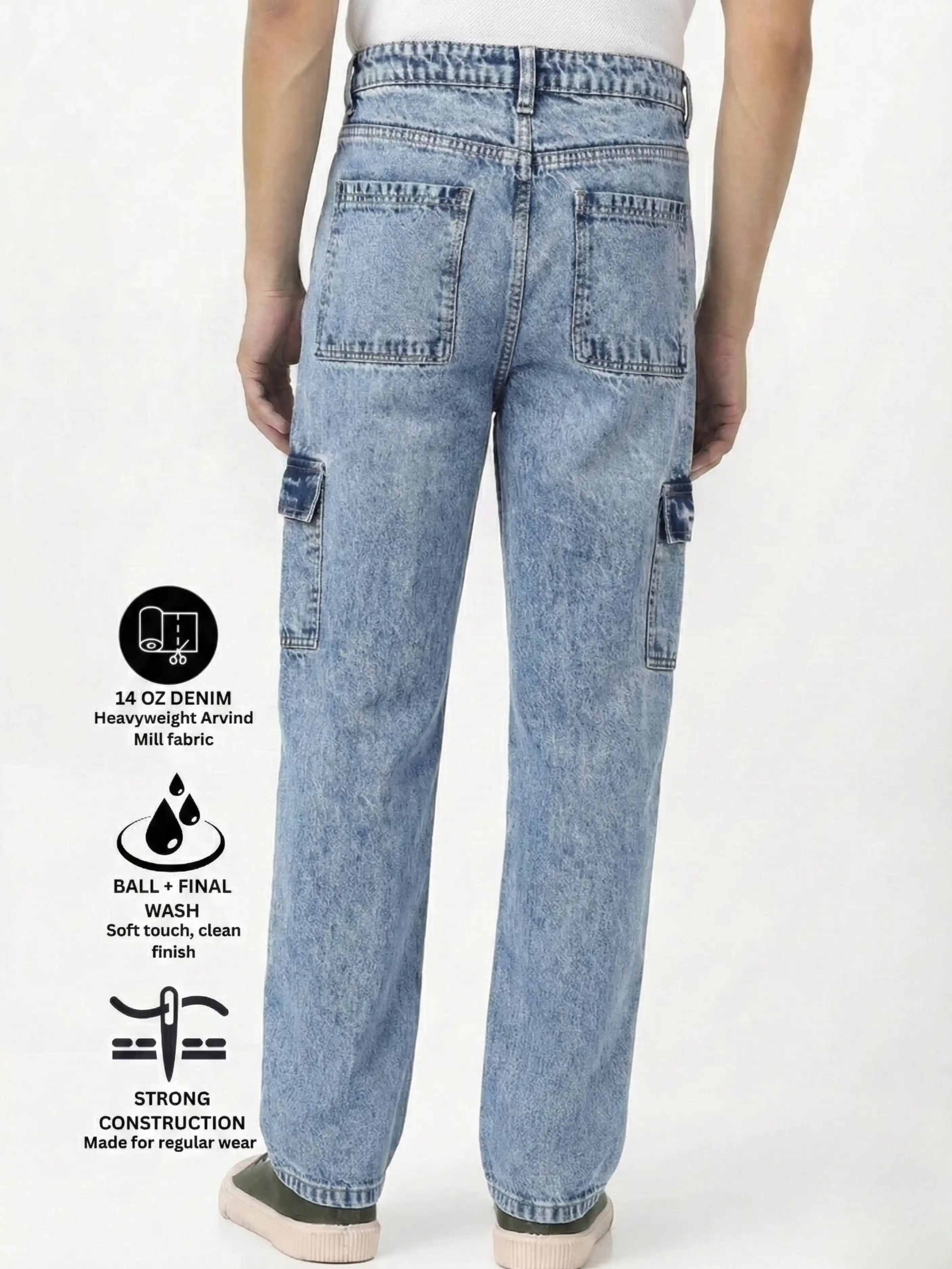 Men’s 6 Pocket Utility Jeans – 14 oz Arvind Mill Denim