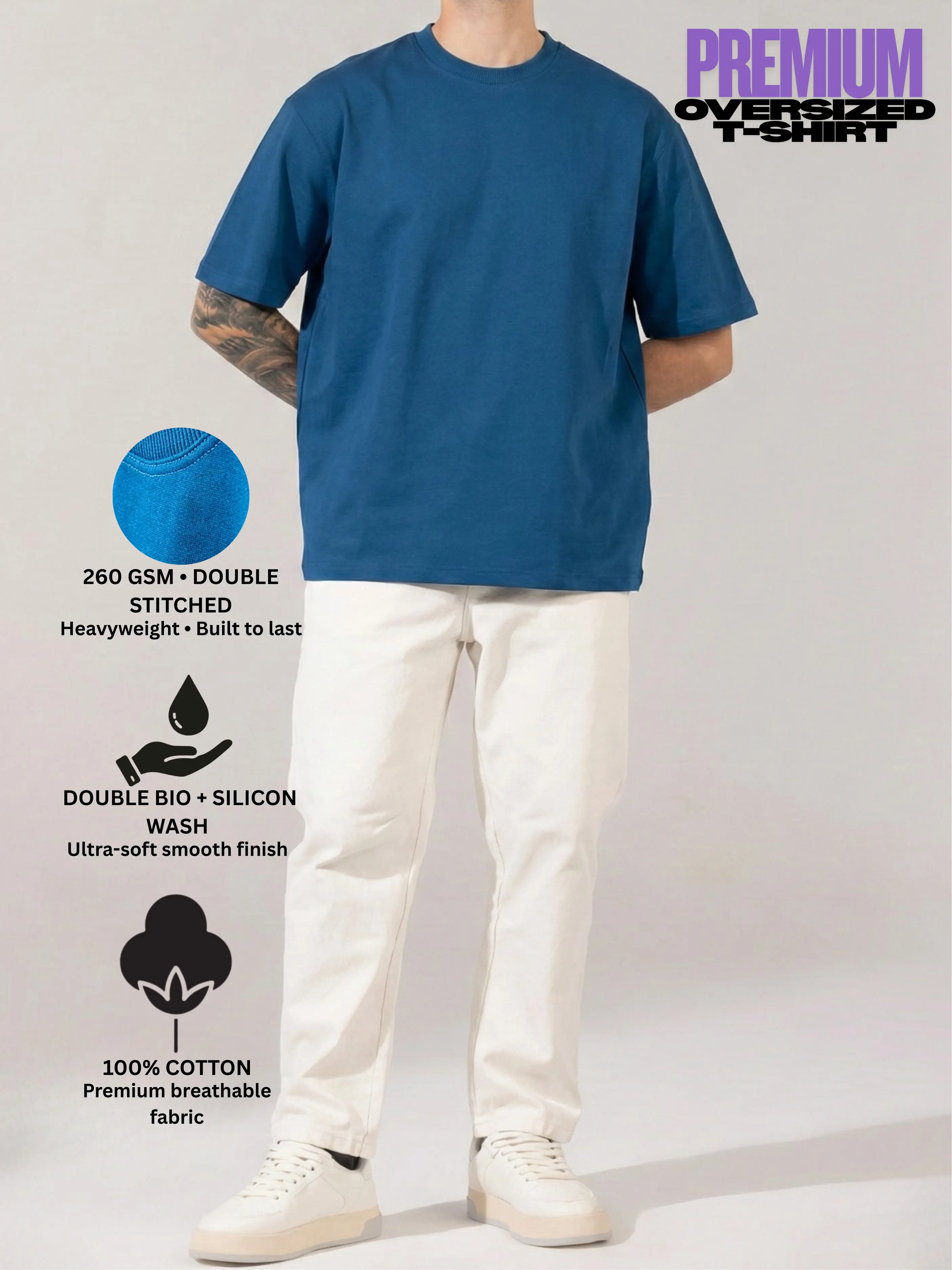 Premium French Terry Oversized T-Shirt – 260 GSM