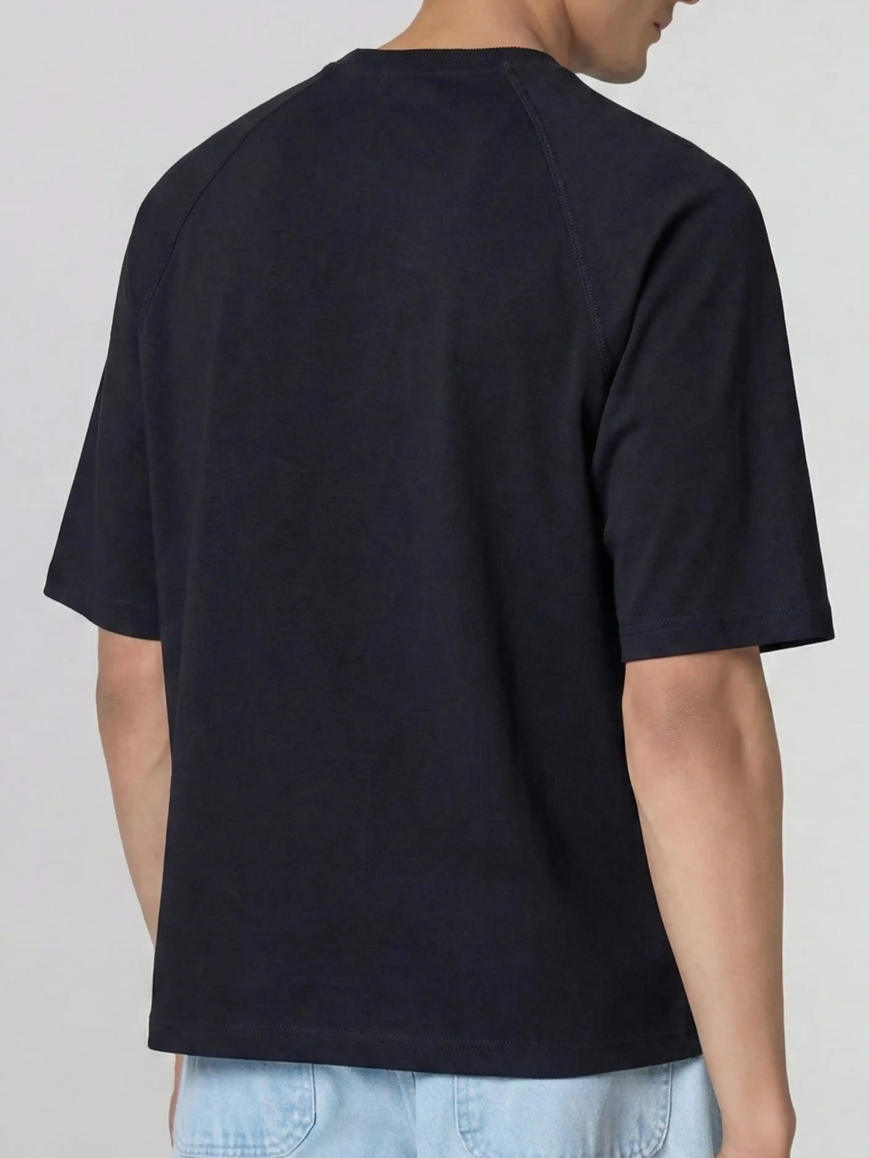 Men’s Oversized T-Shirt with Wrangler Sleeves – 260 GSM Cotton French Terry