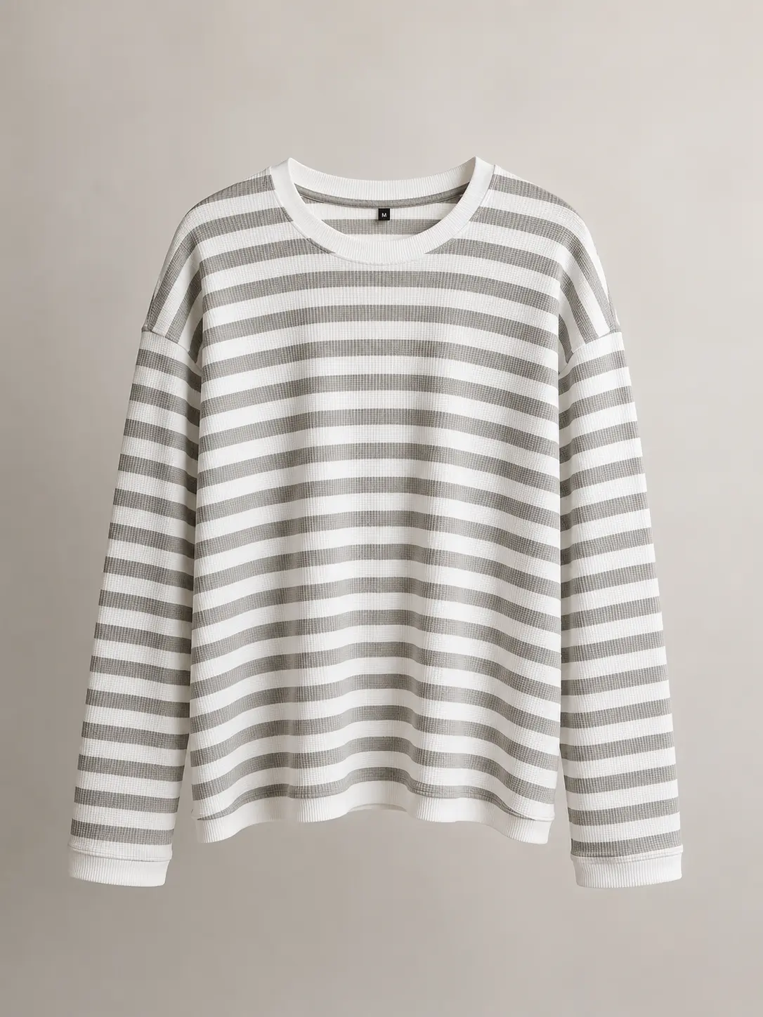 220 GSM Waffle Stripe Boxy Fit T-Shirt